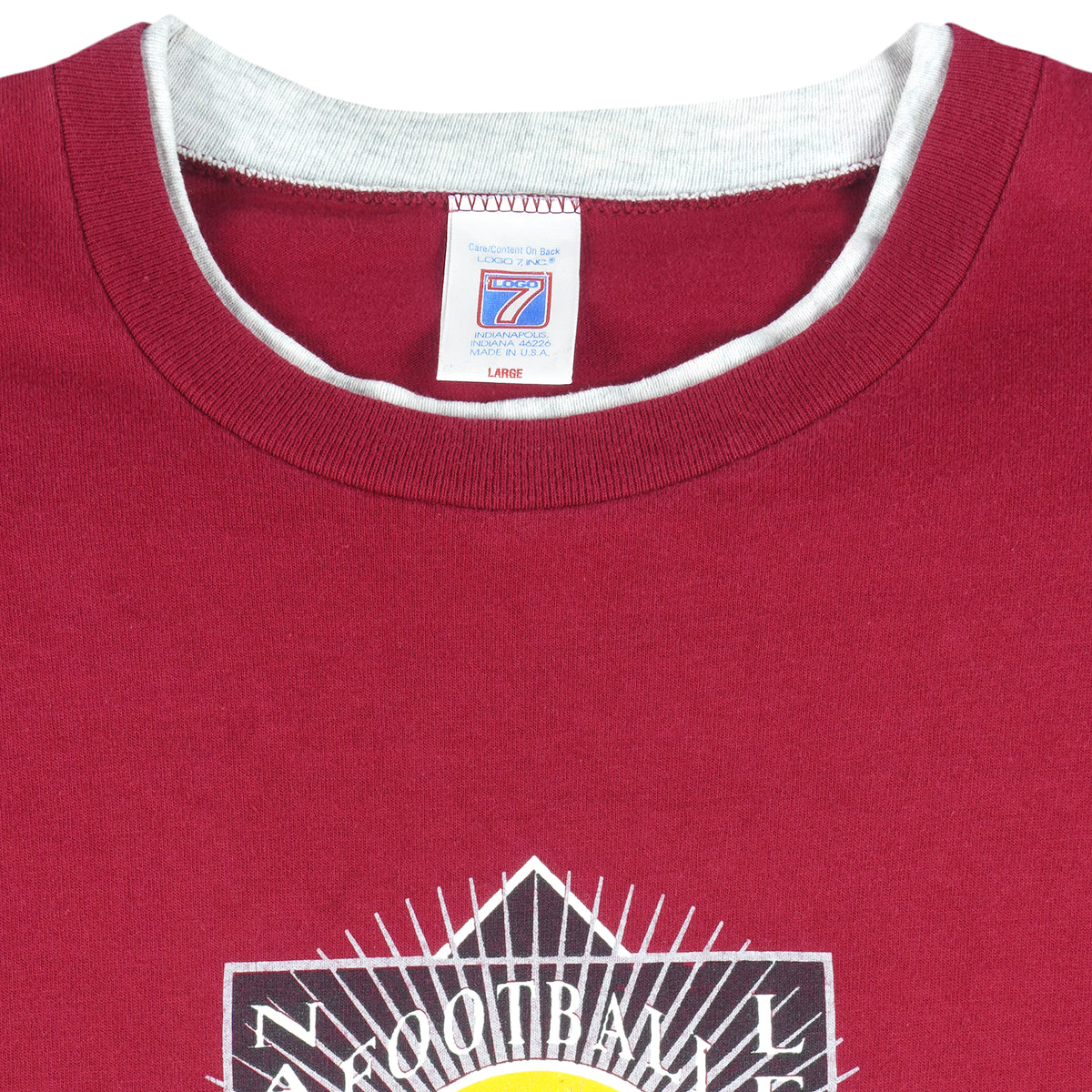 NFL (Logo 7) - Phoenix Cardinals Spell-Out Underlayer T-Shirt 1992 Large Vintage Retro Football