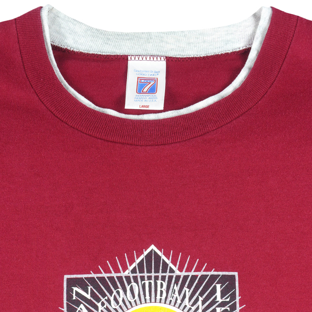 NFL (Logo 7) - Phoenix Cardinals Spell-Out Underlayer T-Shirt 1992 Large Vintage Retro Football