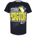 NHL (Apex One) - Pittsburgh Penguins Big Logo Single Stitch T-Shirt 1993 Large