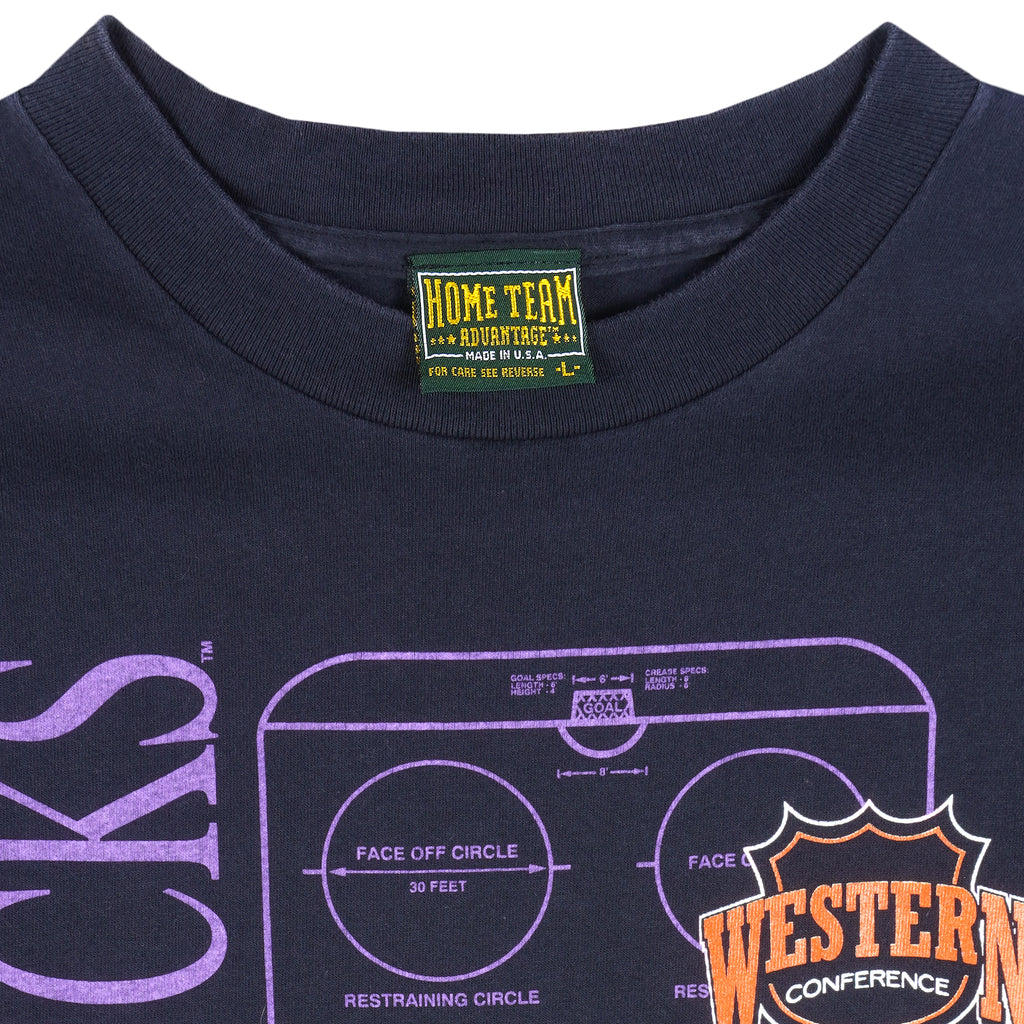 NHL (Home Team) - Anaheim Mighty Ducks Ice Rink Western Conference T-Shirt 1990s Large vintage Retro Hockey