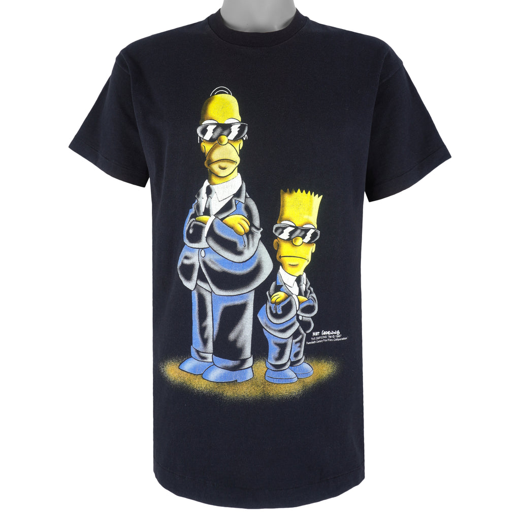 Vintage - The Simpsons Men In Black T-Shirt 1997 Large Vintage Retro