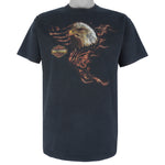 Harley Davidson - Cajun H-D Lafayette Louisiana Eagle Print T-Shirt 2000 Large