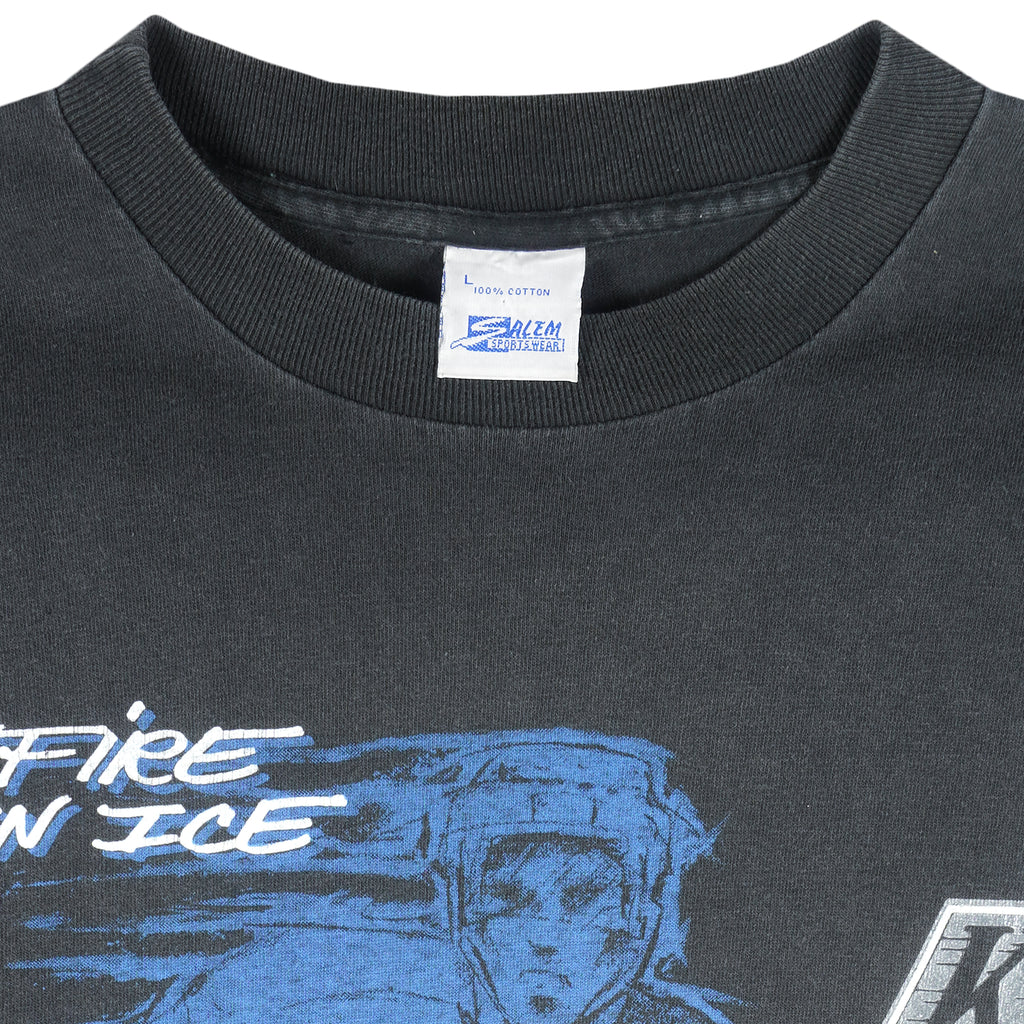 NHL (Salem) - Los Angeles Kings Fire On Ice T-Shirt 1990 Large Vintage Retro Hockey