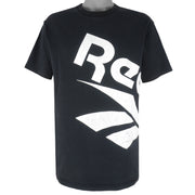 Reebok - Black Big Spell-Out T-Shirt 1990s Large Vintage Retro