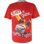 NHL (League Leader) - Detroit Red Wings It's Just A Game T-shirt 1990s Large Vintage Retro Hockey