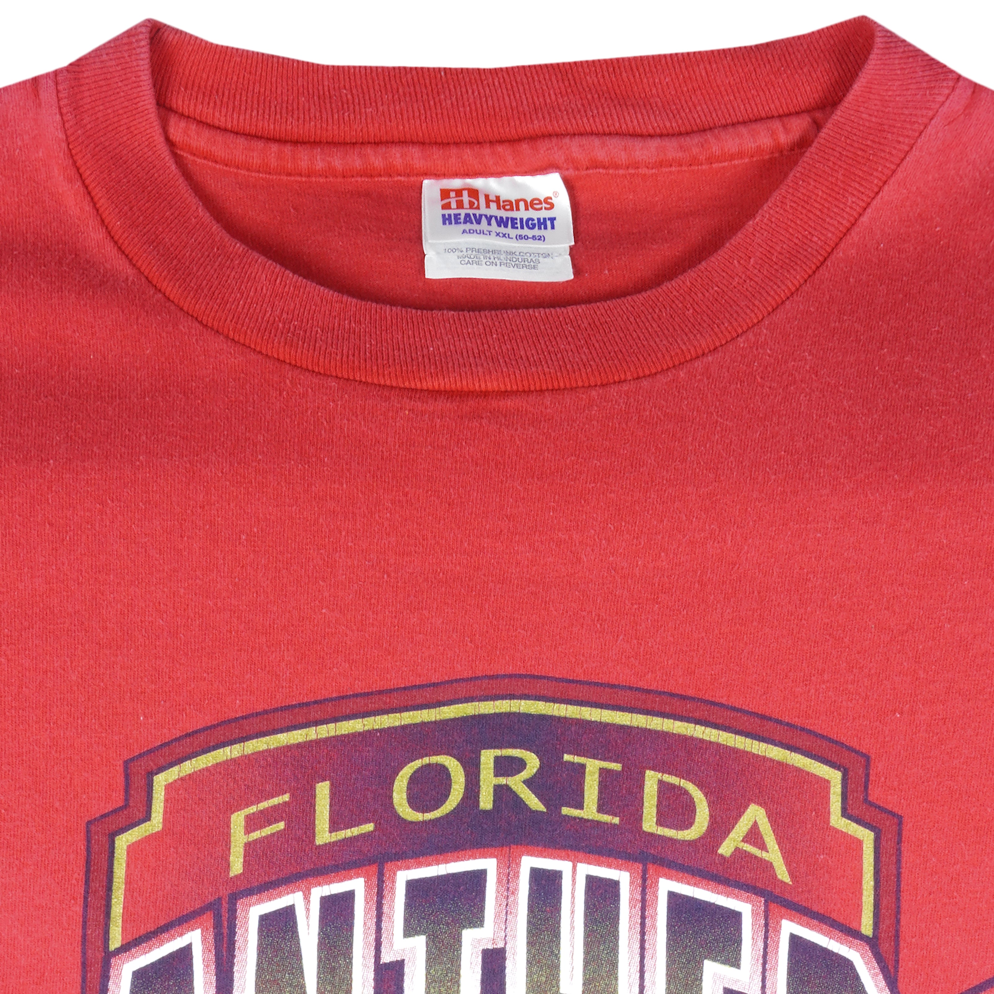 NHL (Hanes) - Florida Panthers Single Stitch T-Shirt 1990s XX-Large Vintage Retro Hockey