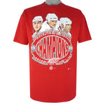 NHL (Hanes) - Red Wings Fedorov Yzerman & Shanahan MVP T-Shirt 2002 X-Large Vintage Retro Hockey