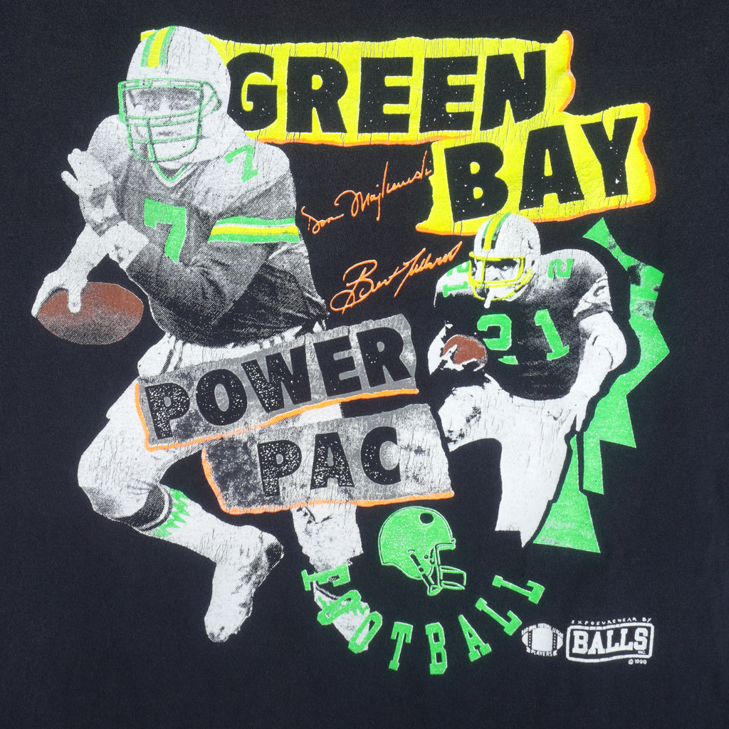 NFL (Tennessee River) - Green Bay Packers Power Pac Single Stitch T-Shirt 1990 X-Large Vintage Retro Football