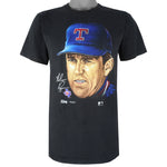 MLB (Salem) - Texas Rangers, Nolan Ryan Big Face & Spell-Out T-Shirt 1991 Medium