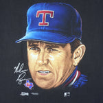 MLB - Texas Rangers, Nolan Ryan Big Face & Spell-Out T-Shirt 1991 Medium Vintage Retro Baseball
