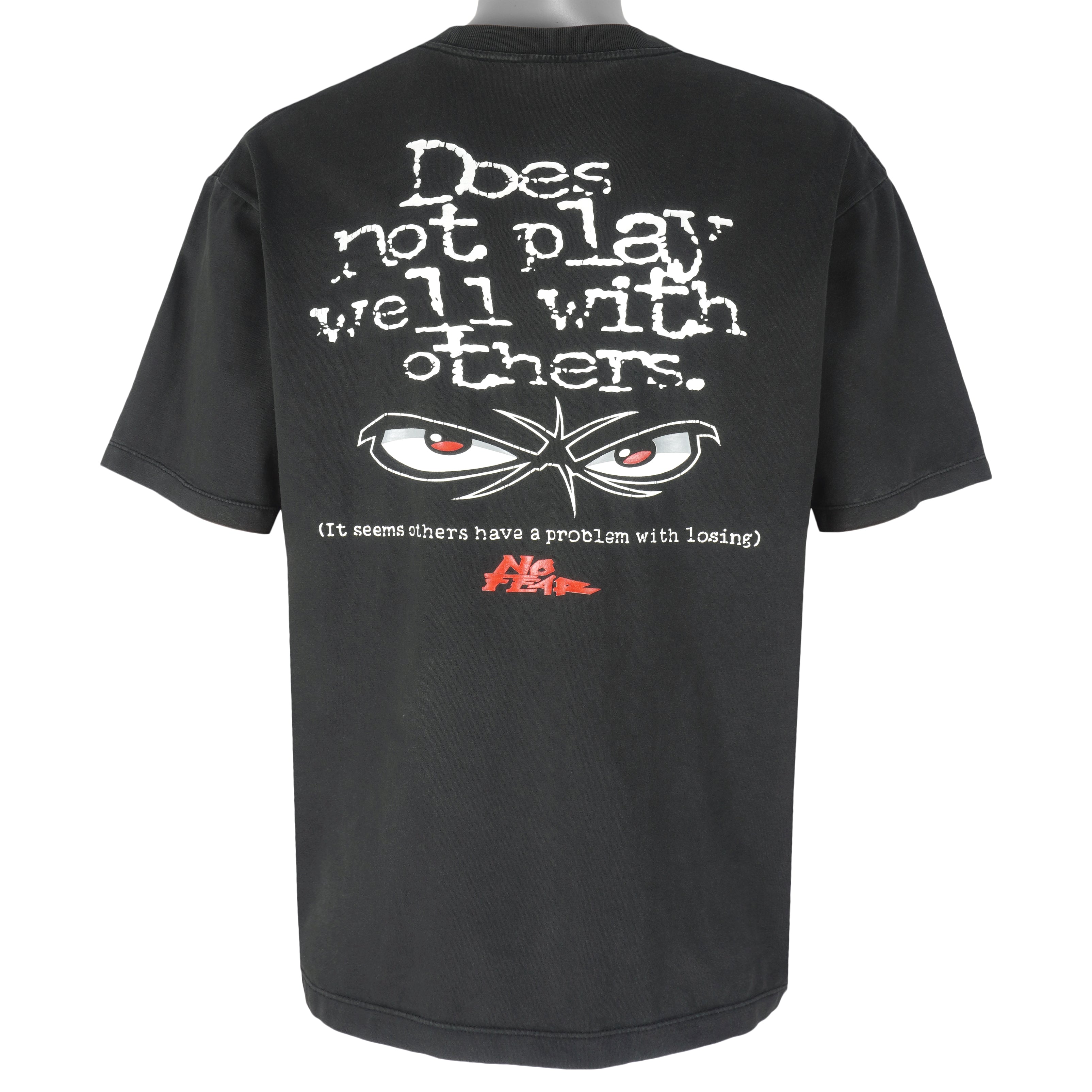 Vintage (No Fear) - Does Not Play Well With Others T-Shirt 1990s Large vintage Retro