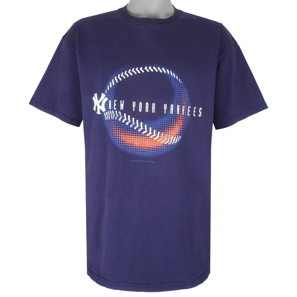 MLB (Logo Athletic) - New York Yankees T-Shirt 2001 X-Large Vintage Retro Baseball