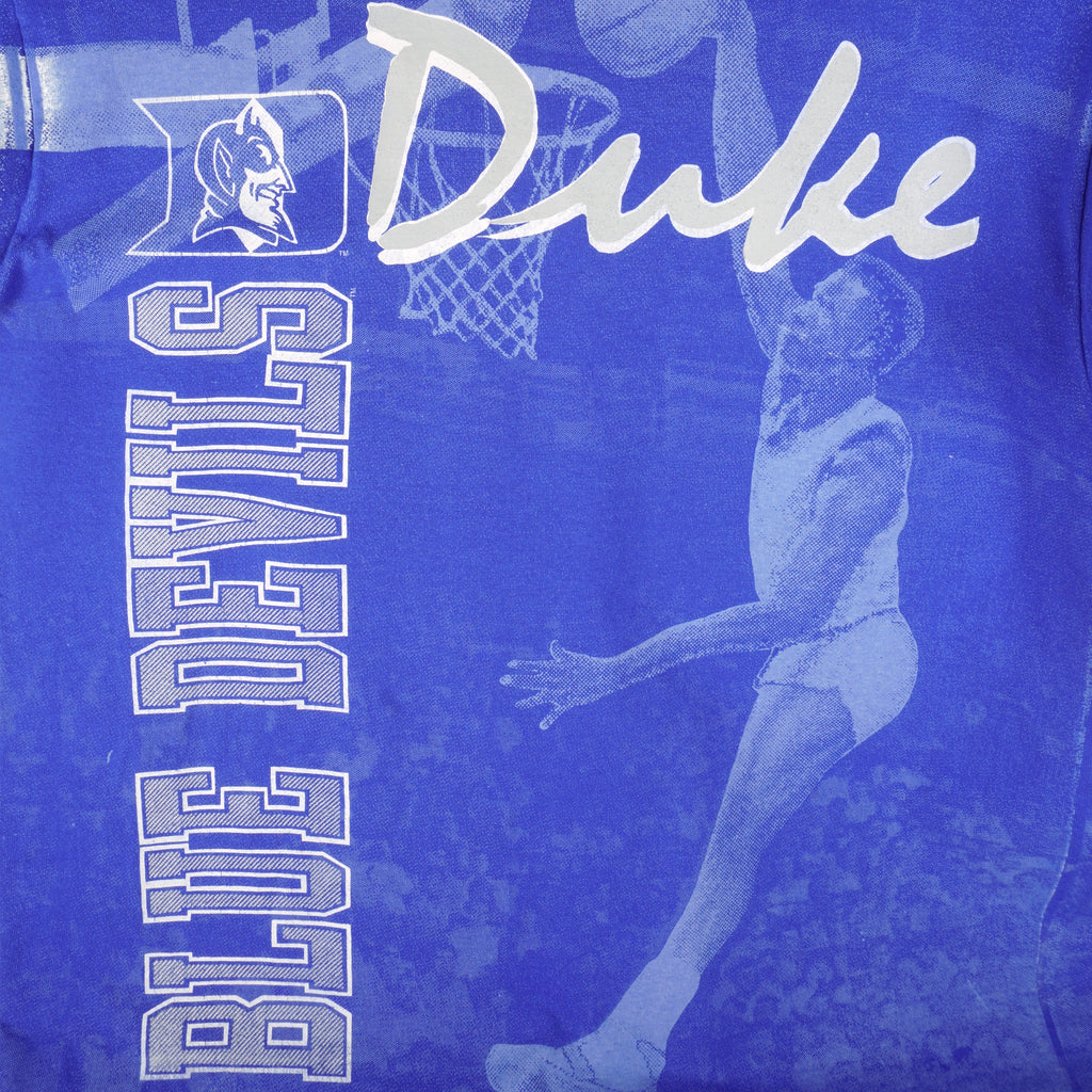 NCAA - Duke University Blue Devils All Over Print T-Shirt 1990s X-Large Vintage Retro Basketball College