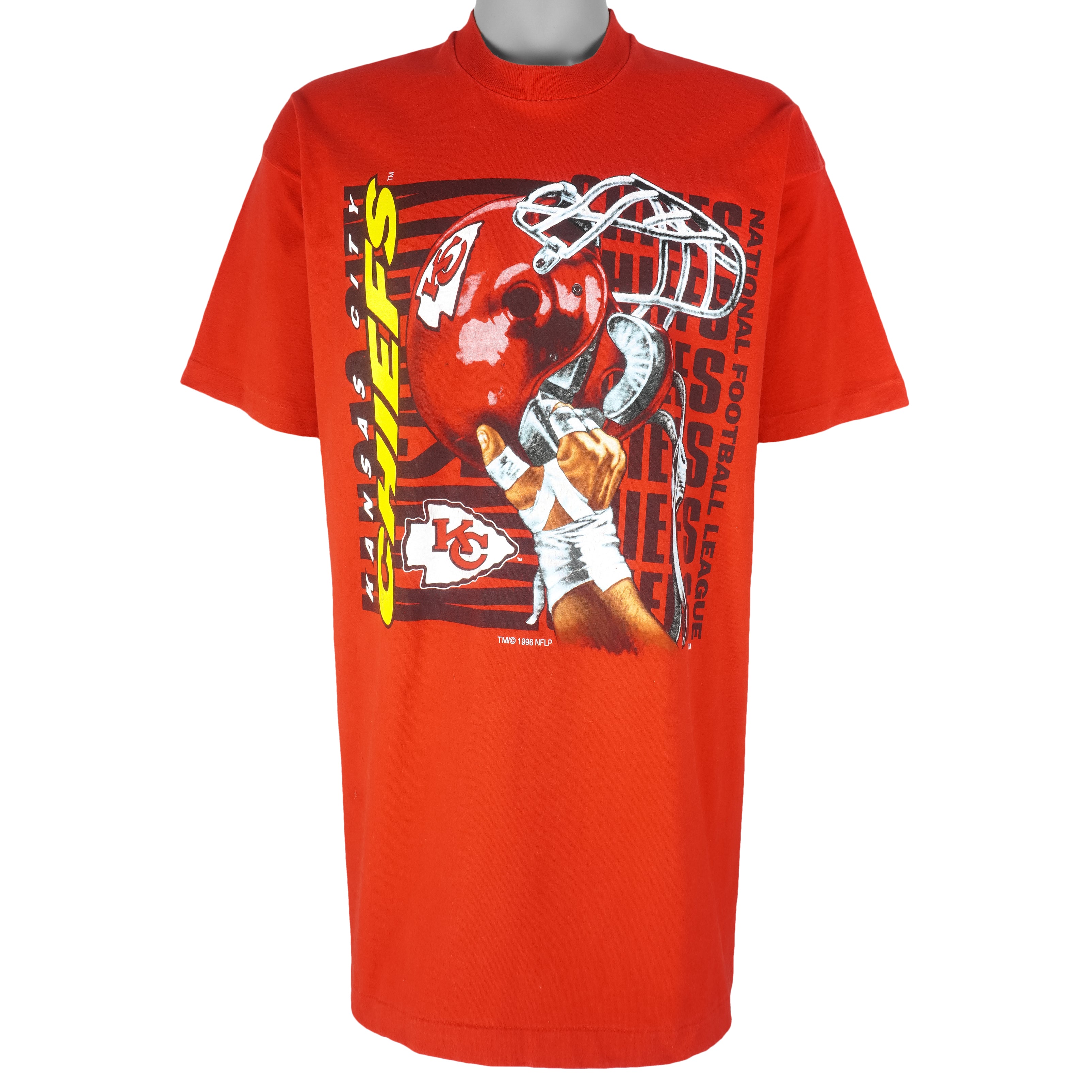 NFL - Kansas City Chiefs Helmet T-Shirt 1996 X-Large Vintage Retro Football