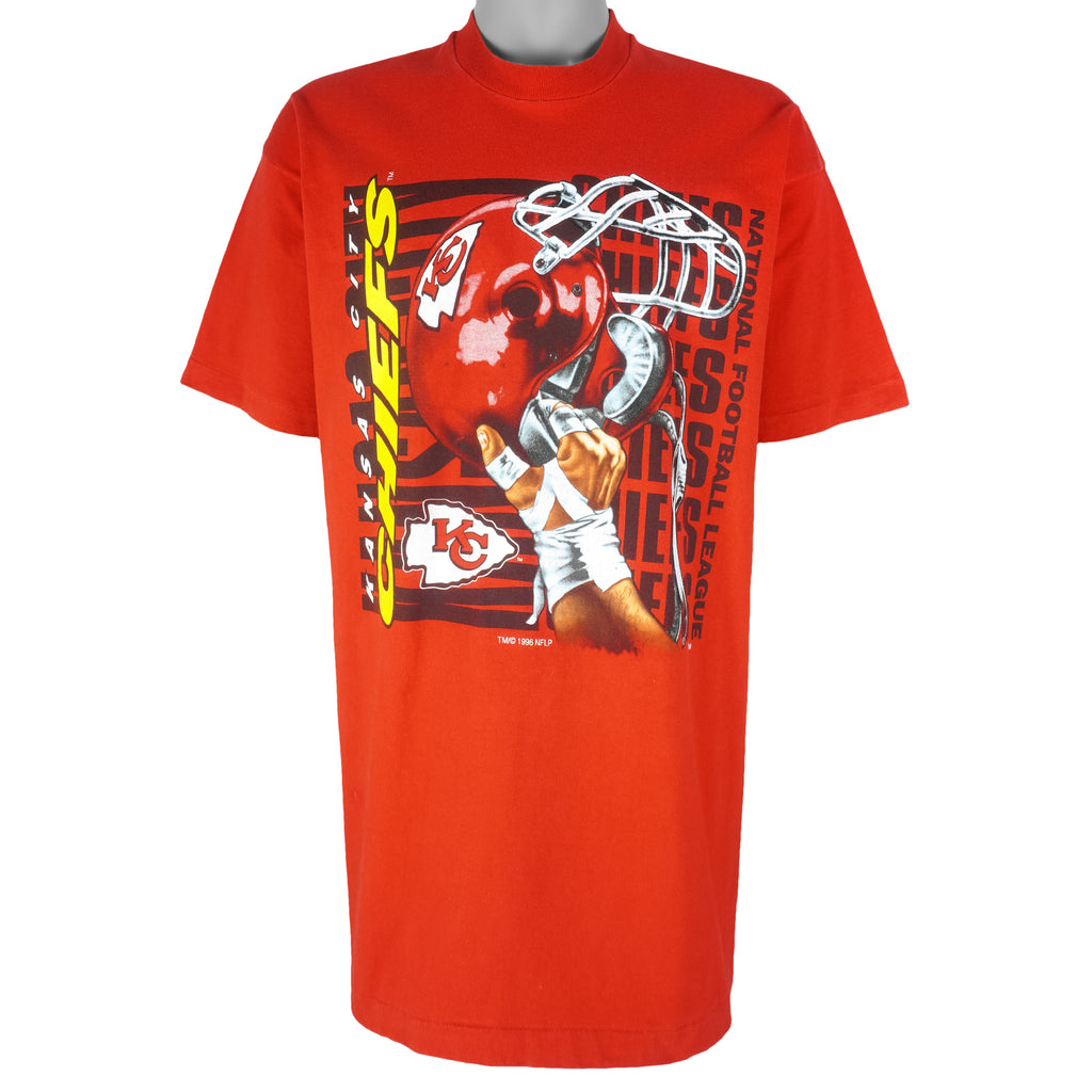 NFL - Kansas City Chiefs Helmet T-Shirt 1996 X-Large Vintage Retro Football
