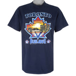 MLB (Bulletin Athletic) - Toronto Blue Jays Skyline Maple Leaf T-Shirt 2001 Large