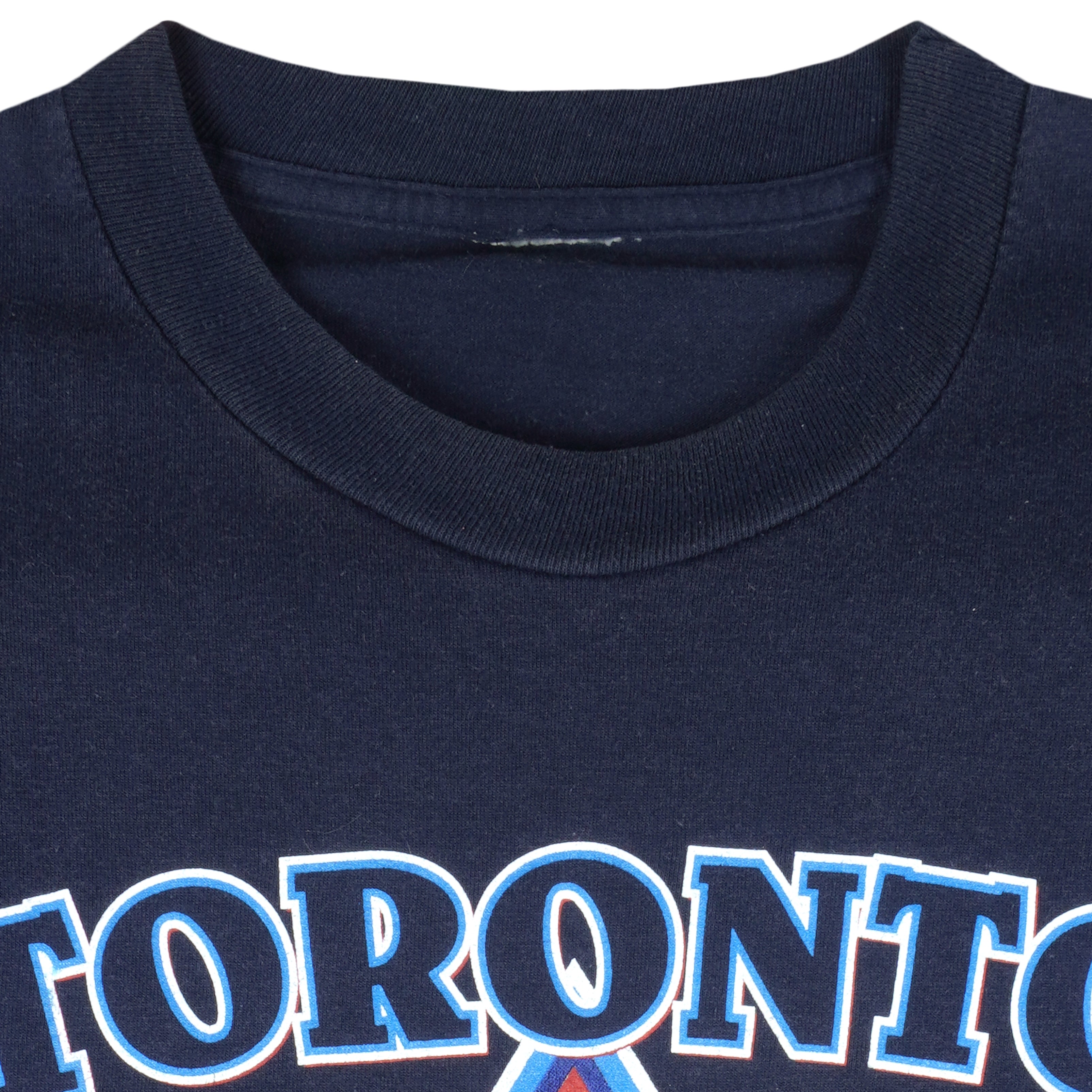 MLB (Bulletin Athletic) - Toronto Blue Jays Skyline Maple Leaf T-Shirt 2001 Large