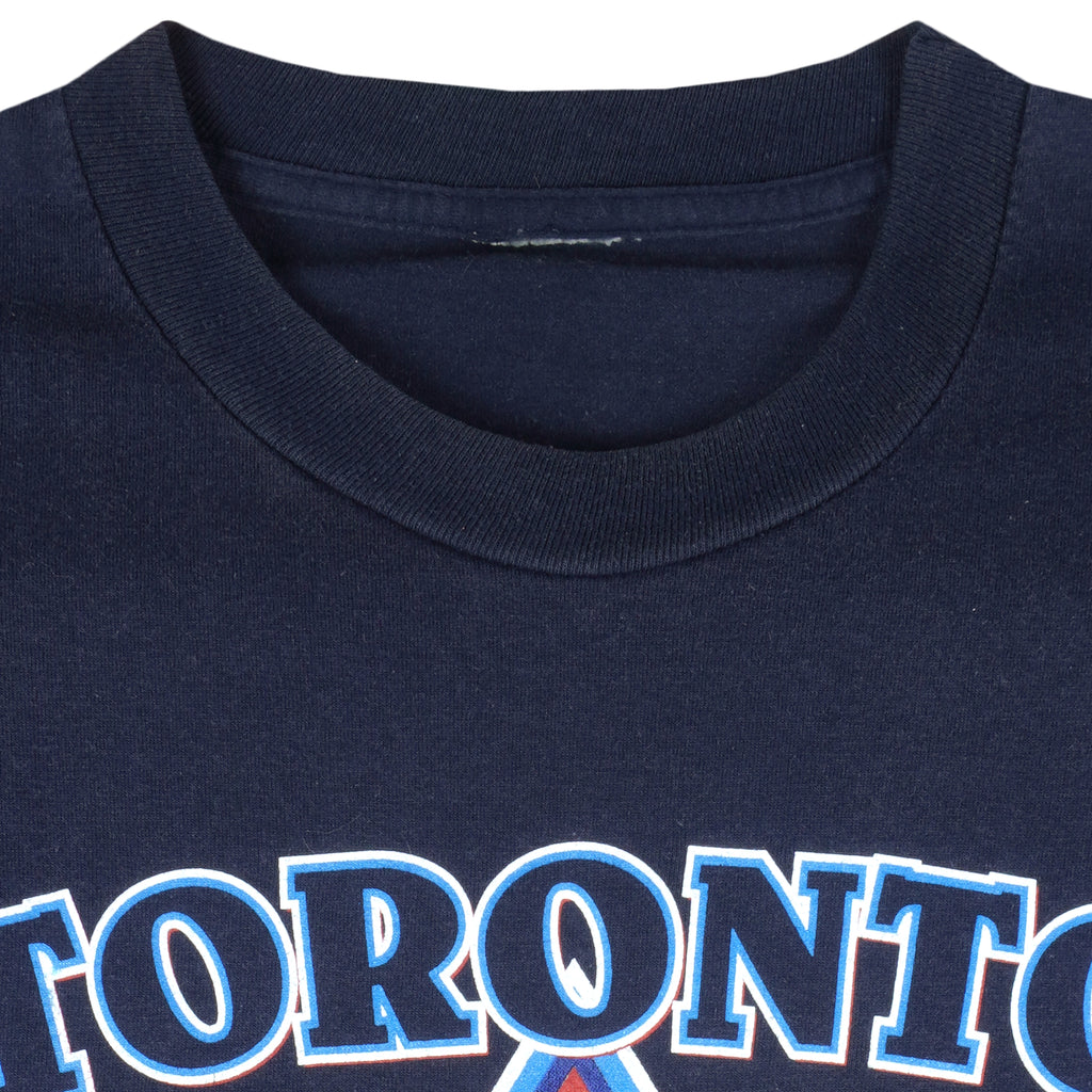 MLB (Bulletin Athletic) - Toronto Blue Jays Skyline Maple Leaf T-Shirt 2001 Large