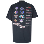 Vintage (Jerzees) - XFL Kickoff Tour Football T-Shirt 2001 Large
