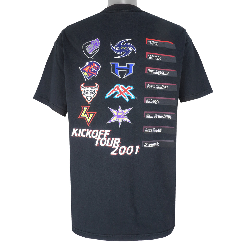 Vintage (Jerzees) - XFL Kickoff Tour Football T-Shirt 2001 Large