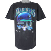 MLB (Salme) - Seattle Mariners Helmet Single Stitch T-Shirt 1992 X-Large Vintage Retro Baseball