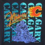 NHL (Softwear) - Calgary Flames Single Stitch T-Shirt 1990 Medium Vintage Retro Hockey