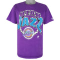NBA (Logo 7) - Utah Jazz Spell-Out T-Shirt 1990s Large Vintage Retro Basketball