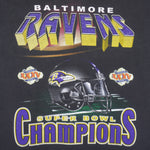 NFL (True Fan) - Baltimore Ravens Super Bowl Spell-Out T-Shirt 2001 Large Vintage Retro Football