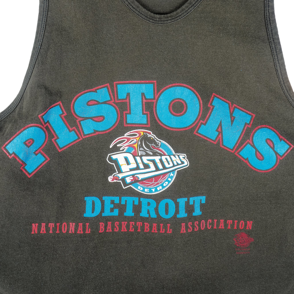 NBA (Nutmeg) - Detroit Pistons Bad Boys Spell-Out Tank Top 1990s Large Vintage Retro Basketball