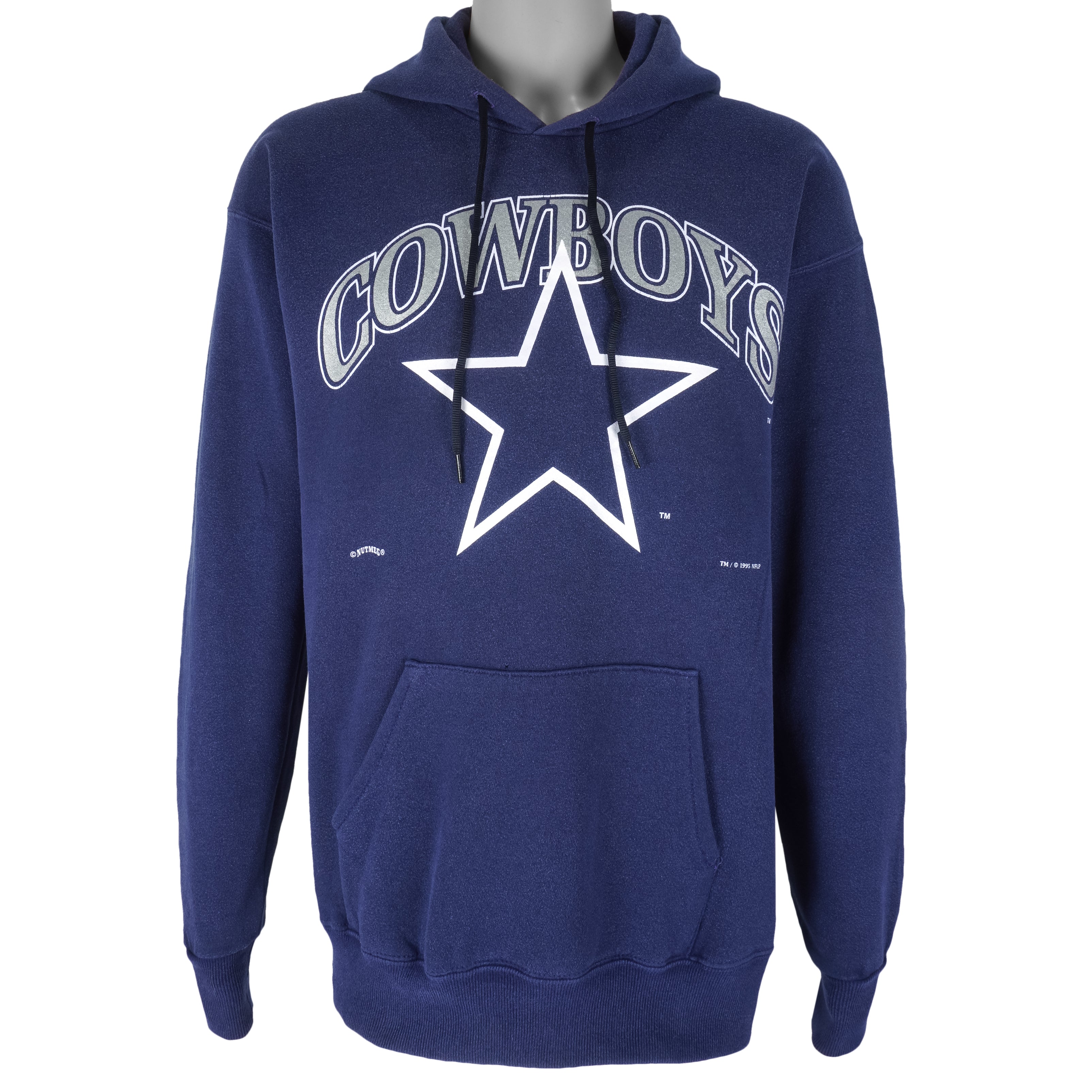 NFL (Lee) - Dallas Cowboys Hooded Sweatshirt 1995 Medium Vintage Retro Football