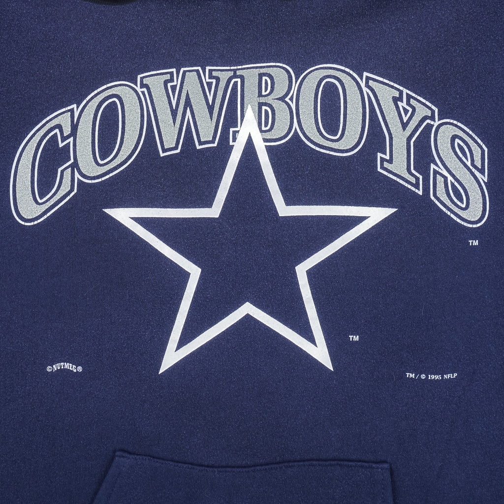 NFL (Lee) - Dallas Cowboys Hooded Sweatshirt 1995 Medium Vintage Retro Football