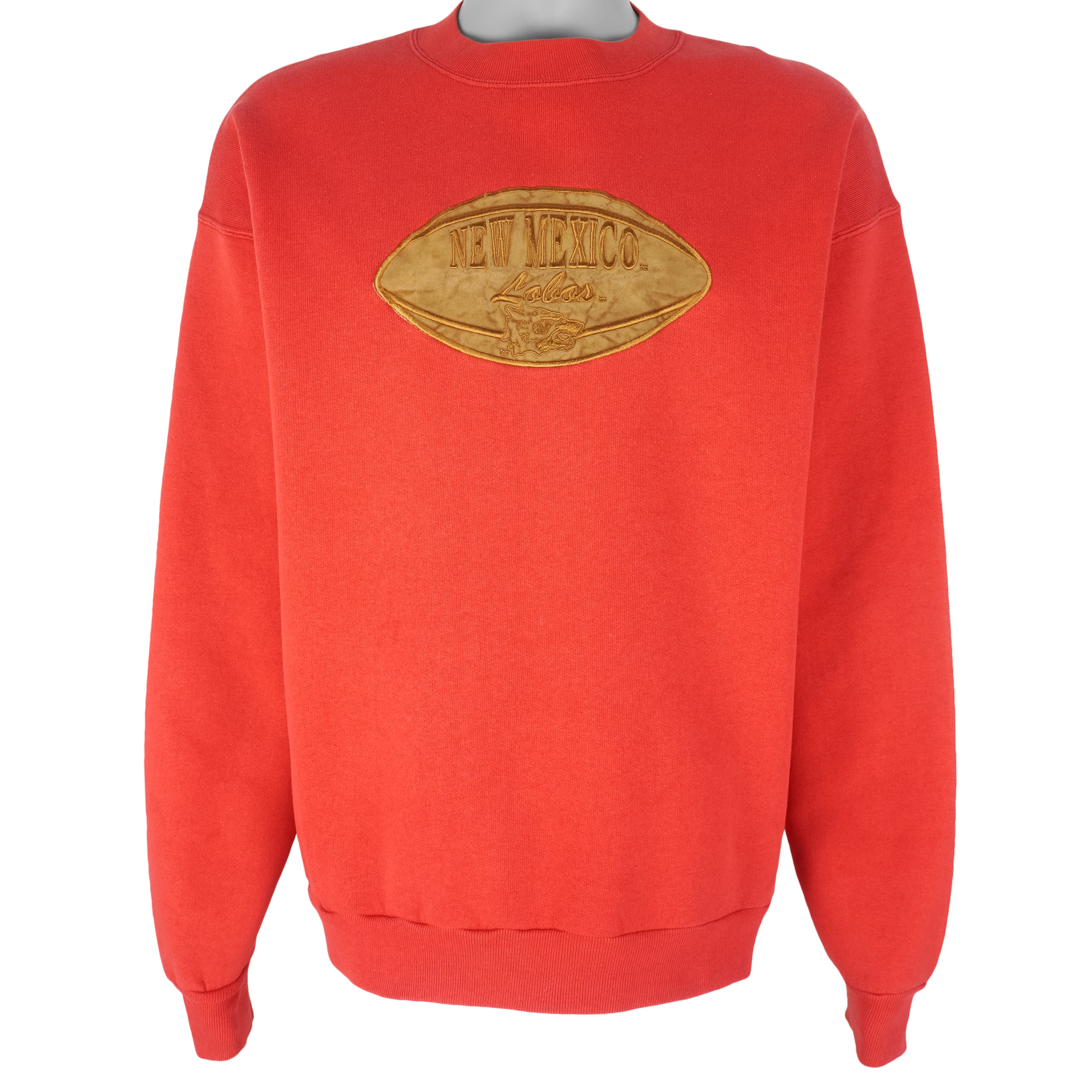 Red Tee Jays New Mexico Lobos sweatshirt with embroidered front logo