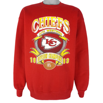NFL (Logo 7) - Kansas City Chiefs Division Champions Crew Neck Sweatshirt 1993 X-Large