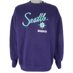 MLB - Seattle Mariners Embroidered Crew Neck Sweatshirt 1990s XX-Large Vintage Retro Baseball