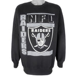 NFL (Team Rated) - Raiders Big Logo Crew Neck Sweatshirt 1990s Large