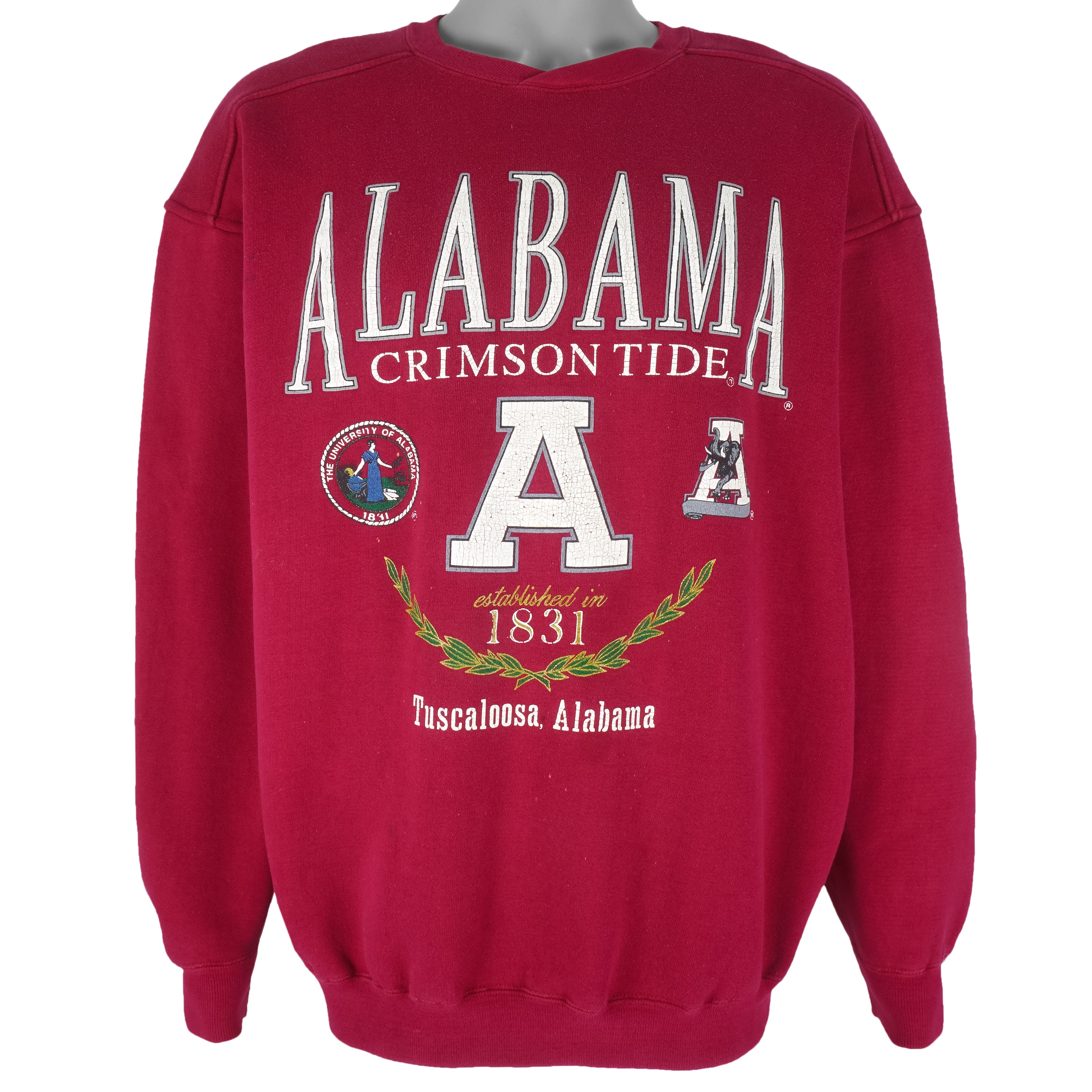 NCAA (Galt Crew) - Alabama Crimson Tide Crew Neck Sweatshirt 2000s Large Vintage Retro Football College