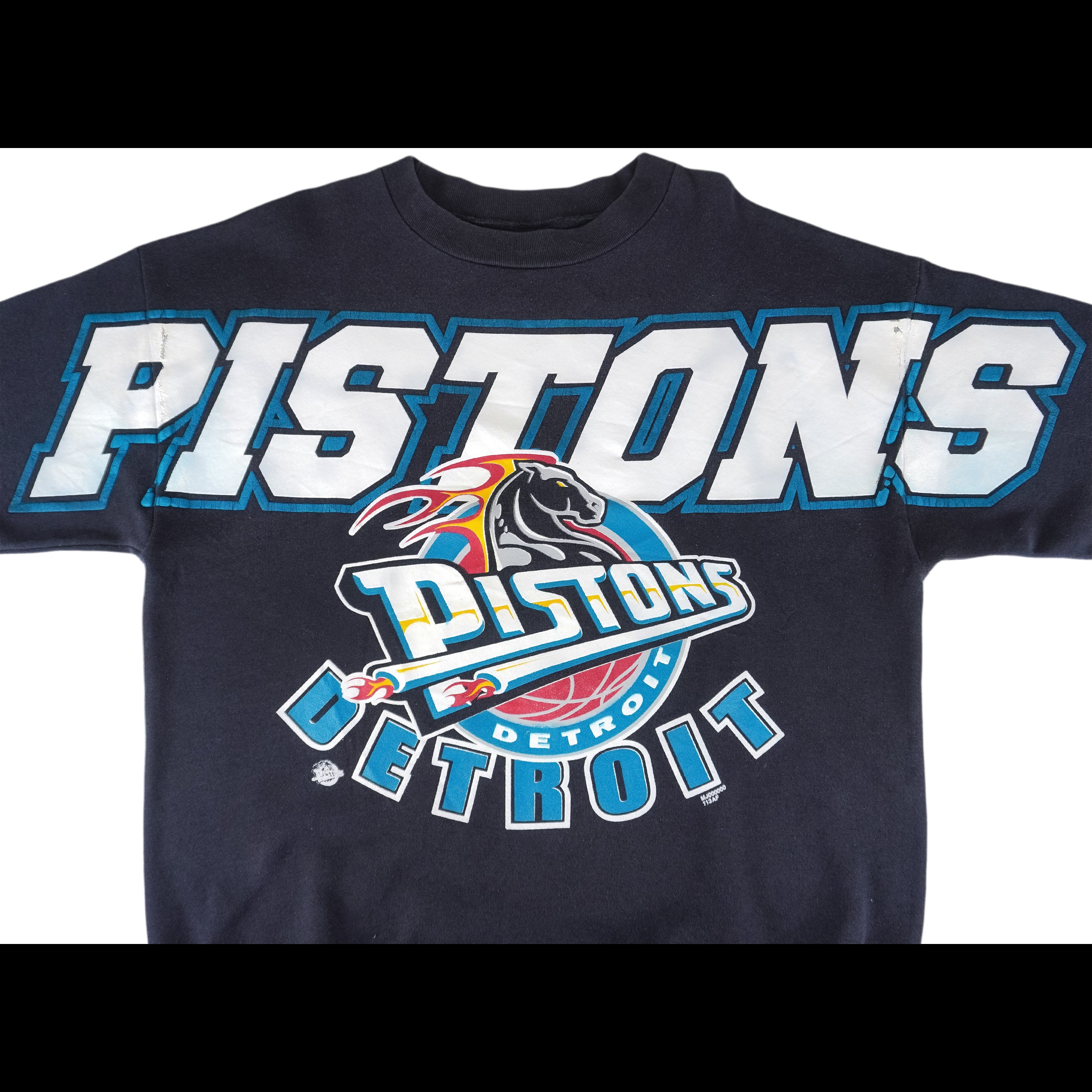 NBA (MJ) - Detroit Pistons Big Spell-Out Sweatshirt 1990s Large Vintage Retro Basketball