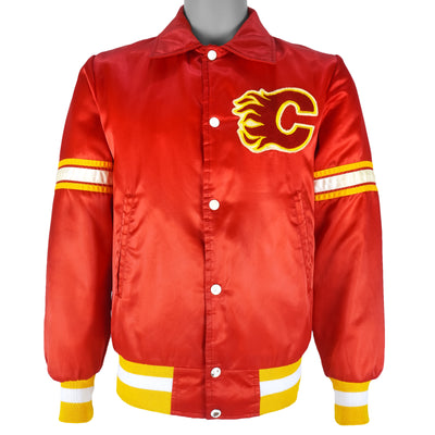 NHL (Shain Of Canada) - Calgary Flames Satin Jacket 1980s Medium