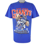 NFL (Nutmeg) - New York Giants Cartoon By Jack Davis T-Shirt 1990 Large