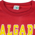 NHL (Waves) - Calgary Flames Single Stitch T-Shirt 1989 X-Large Vintage Retro Hockey