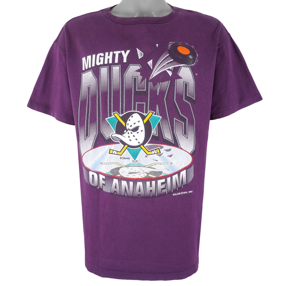 NHL (Salem) - Mighty Ducks Of Anaheim Single stitch  T-Shirt 1993 X-Large Vintage Retro Hockey