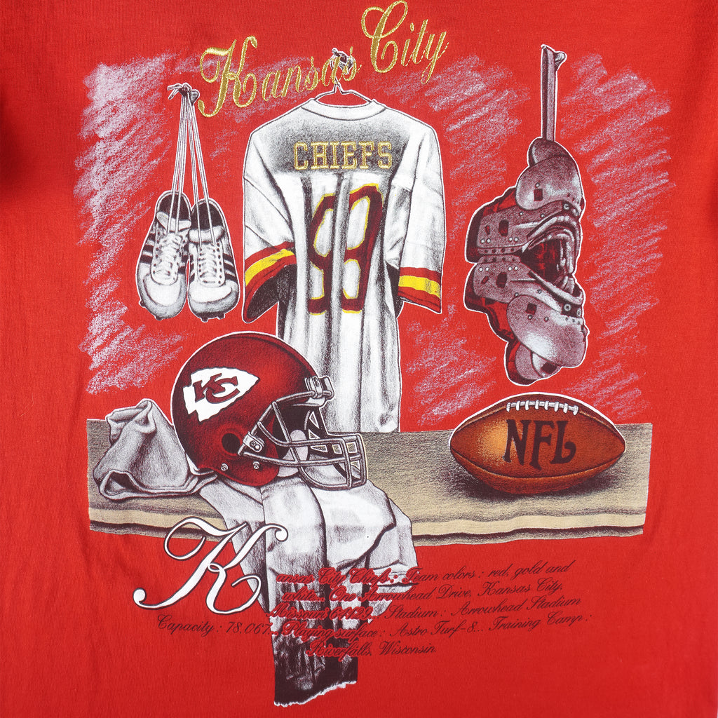 NFL (Nutmeg) - Kansas City Chiefs Locker Room T-Shirt 1990s X-Large Vintage Retro Football