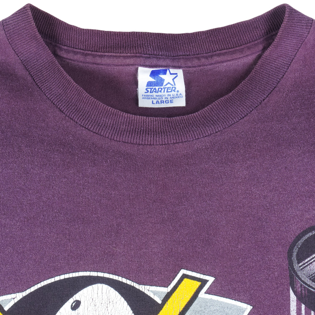 Starter - Mighty Ducks of Anaheim Single Stitch T-Shirt 1990s Large Vintage Retro Hockey