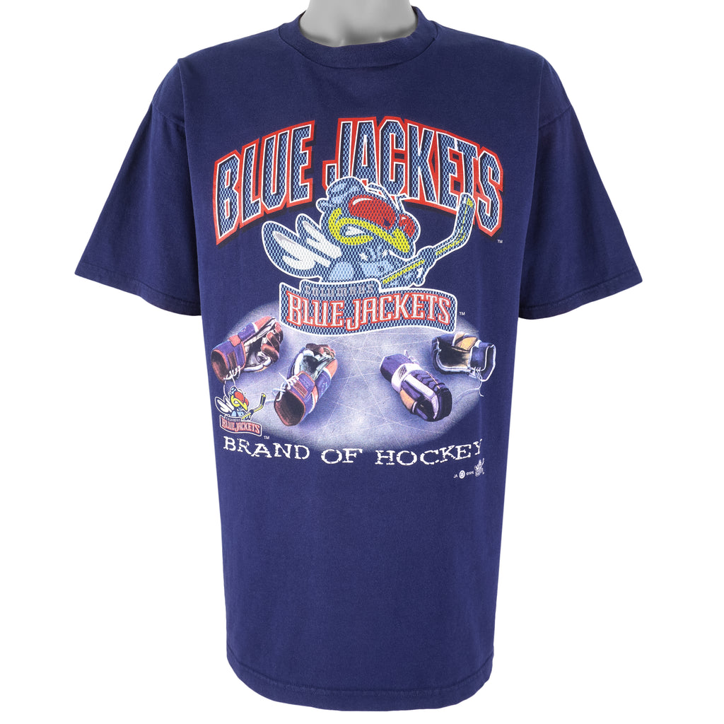 NHL (TRY) - Columbus Blue Jackets T-Shirt 1990s X-Large Vintage Retro Hockey
