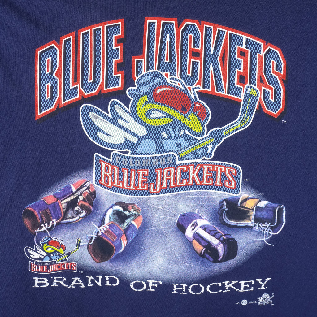 NHL (TRY) - Columbus Blue Jackets T-Shirt 1990s X-Large Vintage Retro Hockey