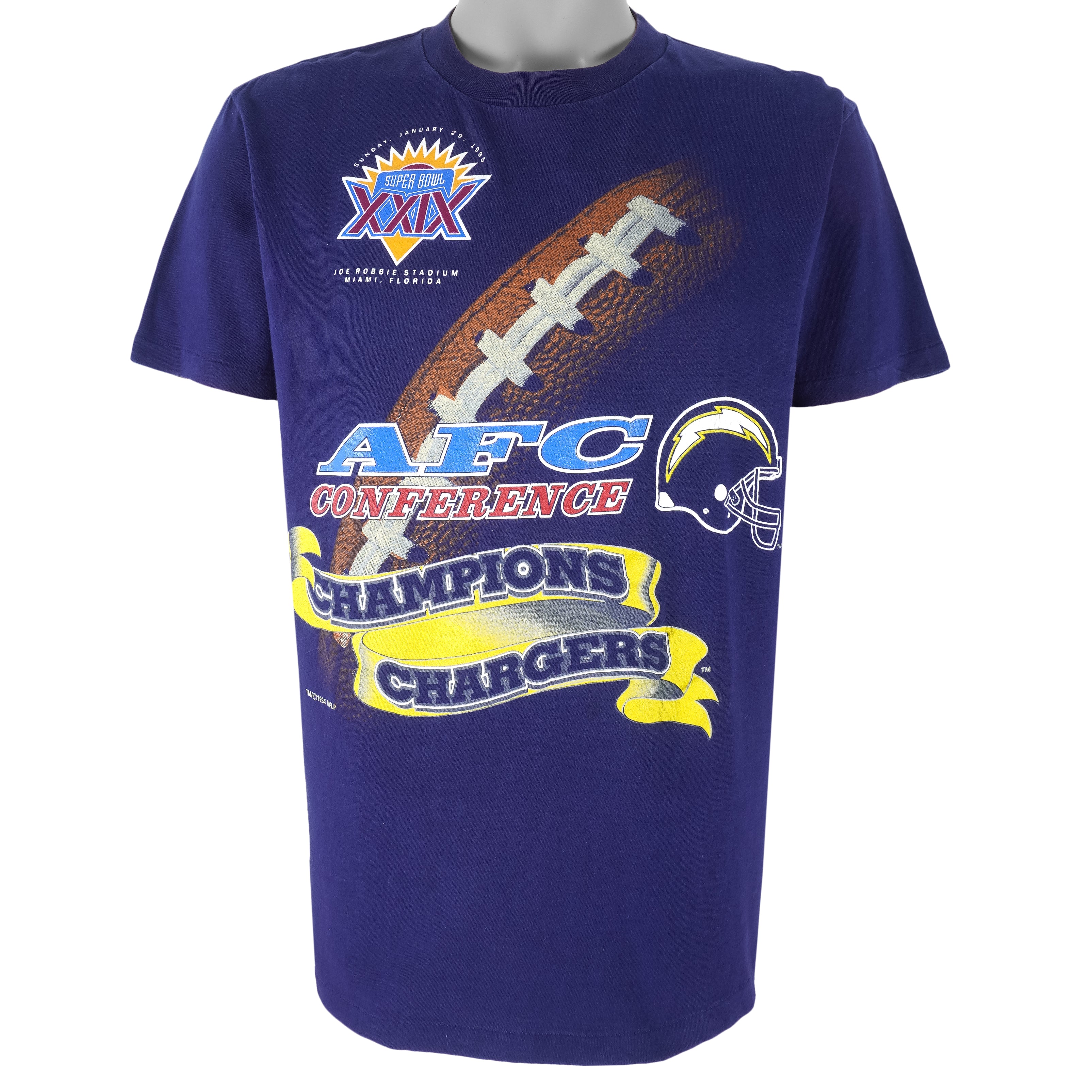 NFL (True Fan) - San Diego Chargers Single Stitch T-Shirt 1994 Large Vintage Retro Football
