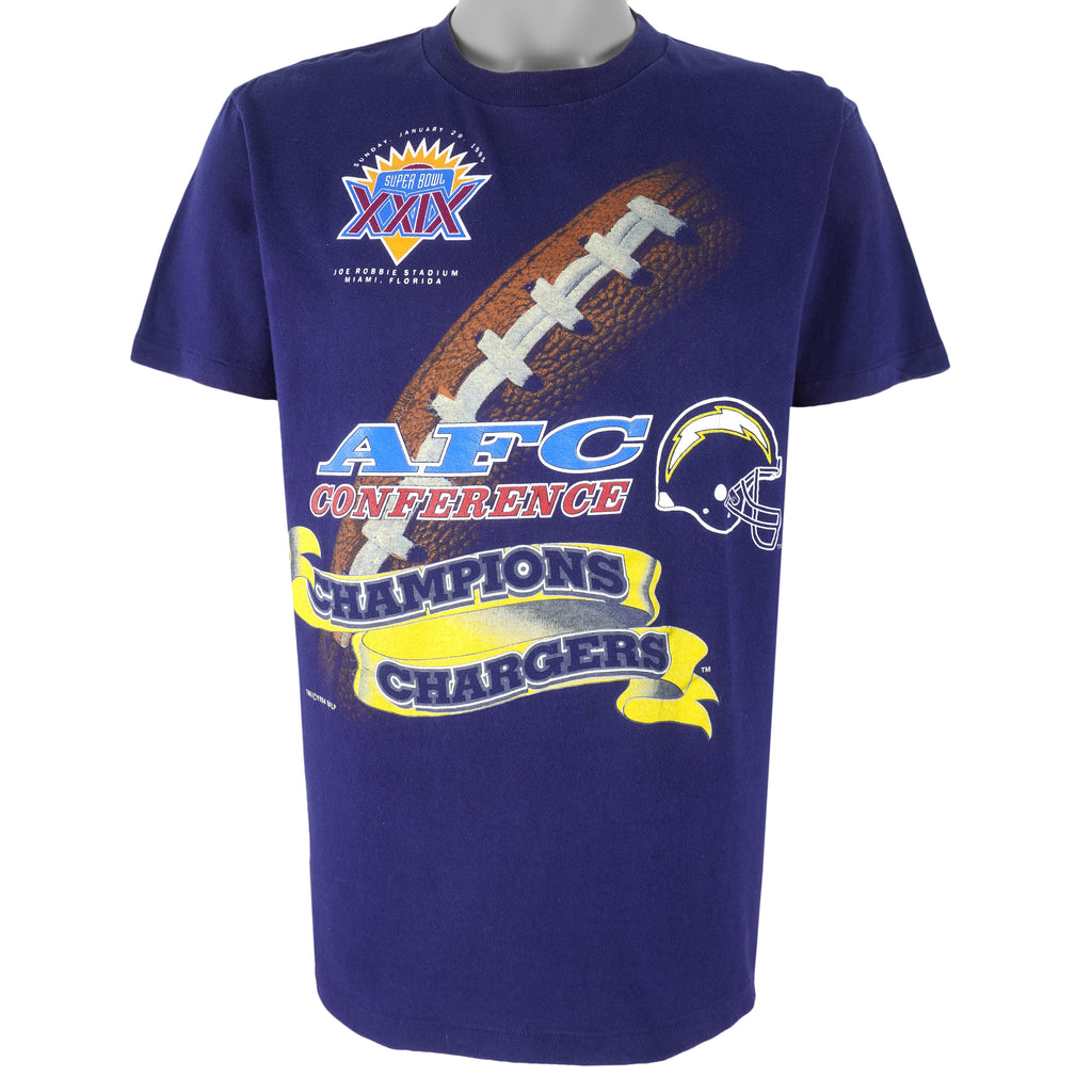 NFL (True Fan) - San Diego Chargers Single Stitch T-Shirt 1994 Large Vintage Retro Football