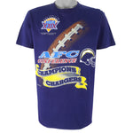 NFL (True Fan) - San Diego Chargers Single Stitch T-Shirt 1994 Large Vintage Retro Football