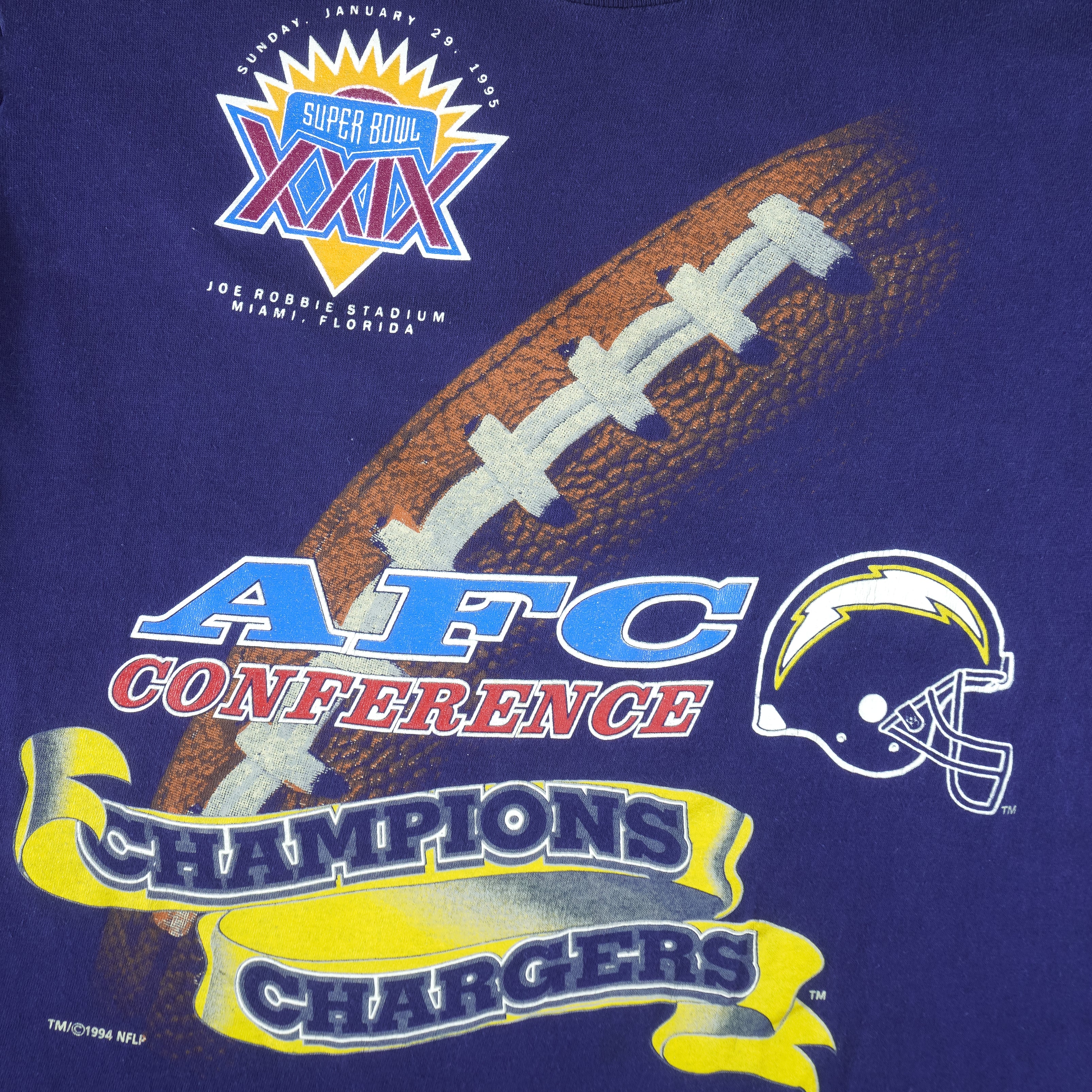 NFL (True Fan) - San Diego Chargers Single Stitch T-Shirt 1994 Large Vintage Retro Football