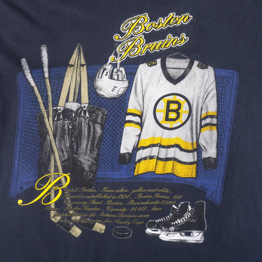 NHL (Nutmeg CCm) - Boston Bruins Locker Room Single Stitch T-Shirt 1990s X-Large Vintage Retro Hockey